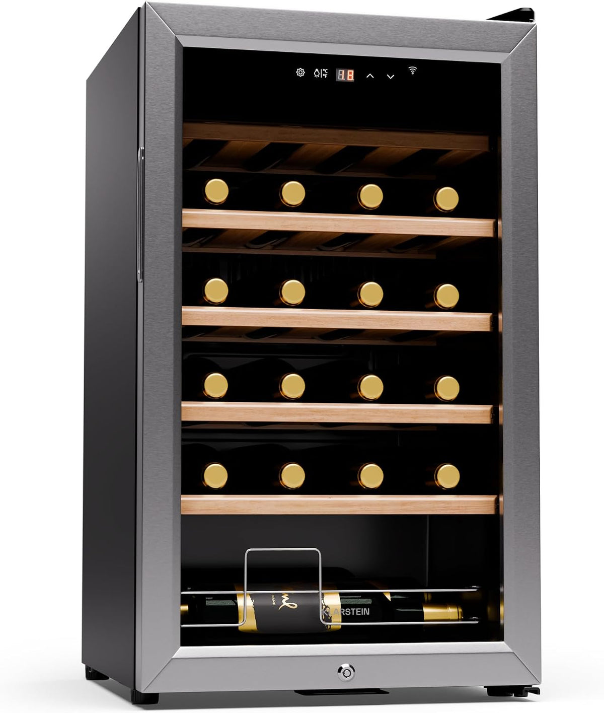 Klarstein Kühlschrank, 18°C, 1 Zone Getränkekühlschrank, 63 Liter Flaschenkühlschrank Klein, Weinschrank für Getränke, Weinkühler für 24 Flaschen