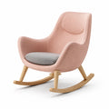 Stoff Schaukelsessel mit Holzrahmen Rosa/Grau