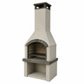 Steingrillkamin mit Edelstahlrost Beige/Braun