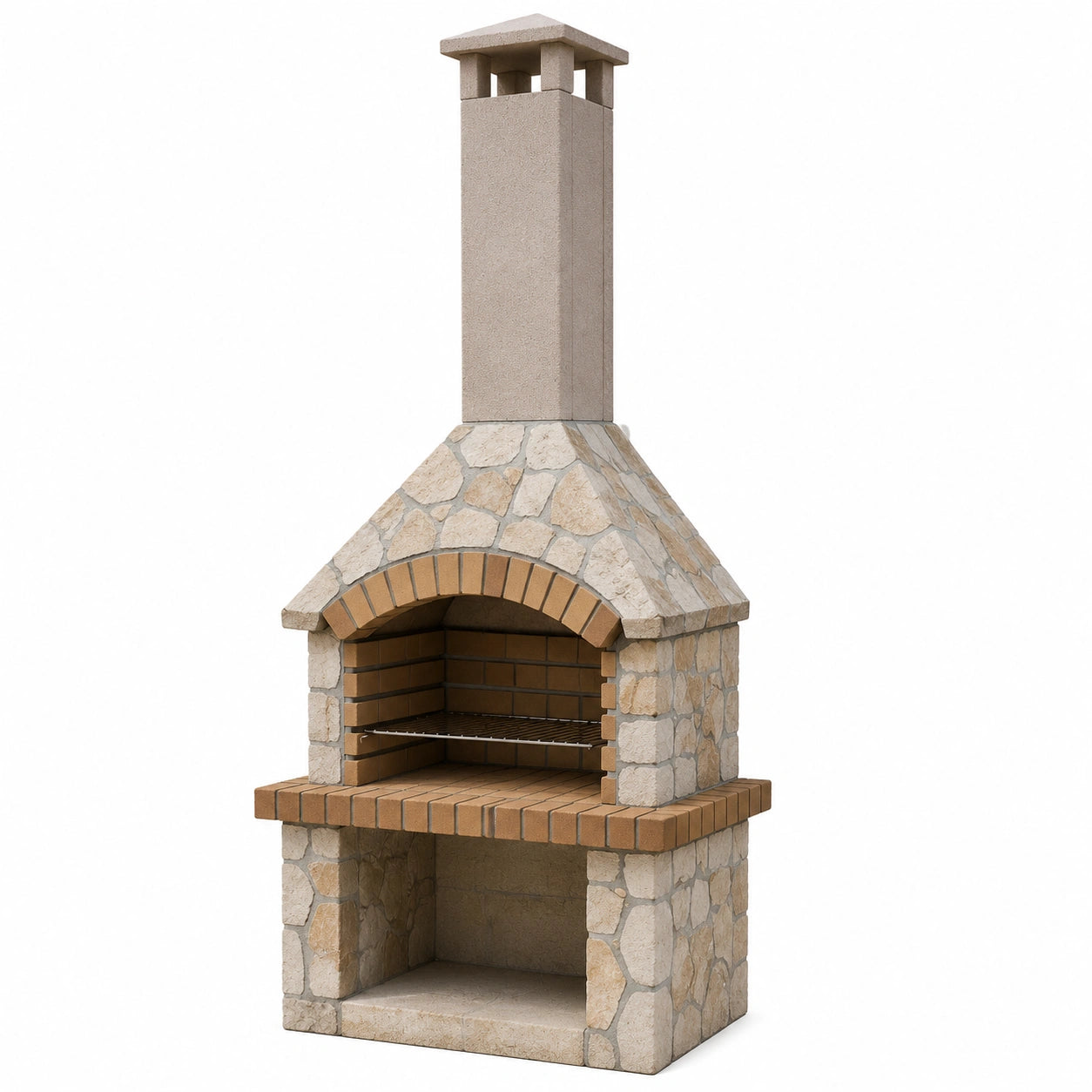 Naturstein Grill mit Kamin und Rost 230 cm