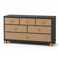 Kommode MDF-Holz 7 Schubladen Schwarz/Natur 120cm