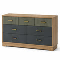 Kommode MDF mit Eichenfurnier und 6 Schubladen