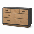 Kommode mit 7 Schubladen aus Holz und Metallrahmen