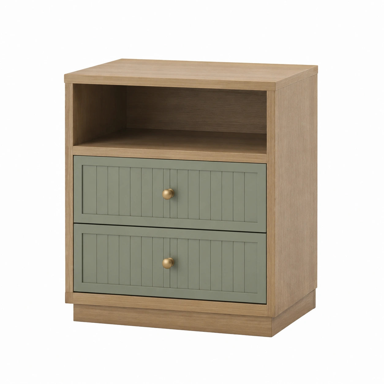 Holz Nachttisch mit zwei Schubladen und Regal 45x30x60 cm