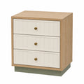 MDF Kommode mit 3 Schubladen Eiche Weiß 60x40x70cm