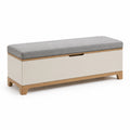 Sitzbank mit Stauraum, Holz, Grau, 120 cm