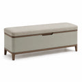Aufbewahrungsbank mit Polyesterbezug Beige und Eiche