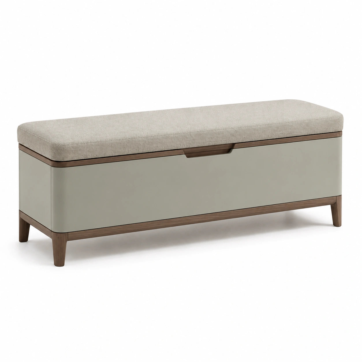 Aufbewahrungsbank mit Polyesterbezug Beige und Eiche