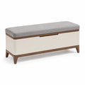 Polsterbank mit Stauraum Massivholz und MDF Beige/Grau 120cm