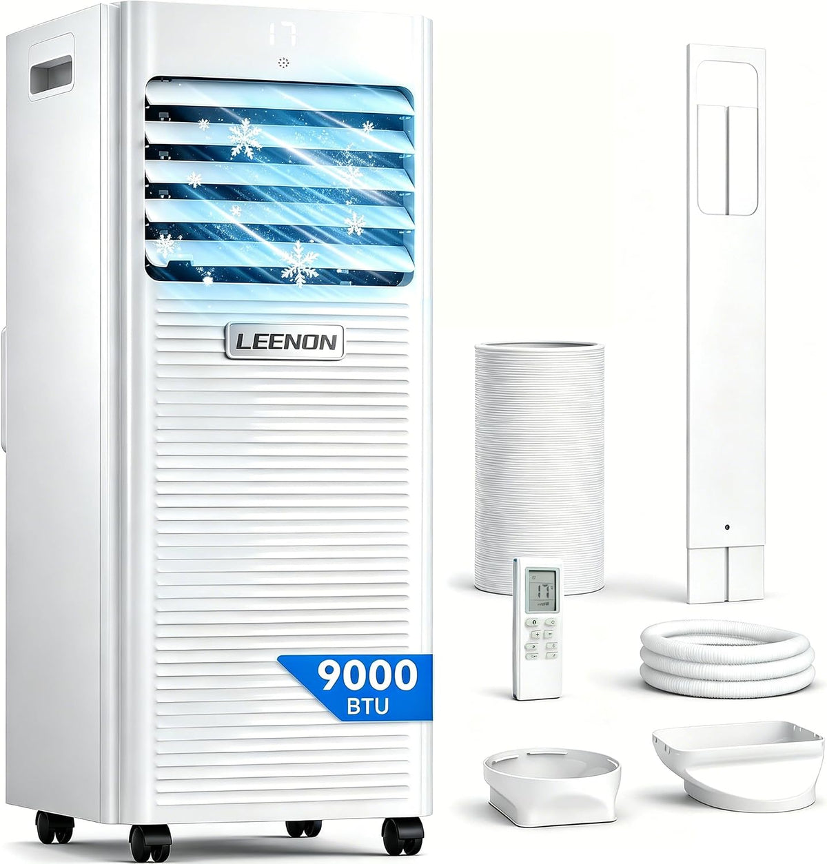 Klimaanlage, mit Fernbedienung, LEENON, Klimaanlage Mobil 9000 BTU, LEENON 4 in 1 Klimagerät Entfeuchten Ventilato & Schlafmodus
