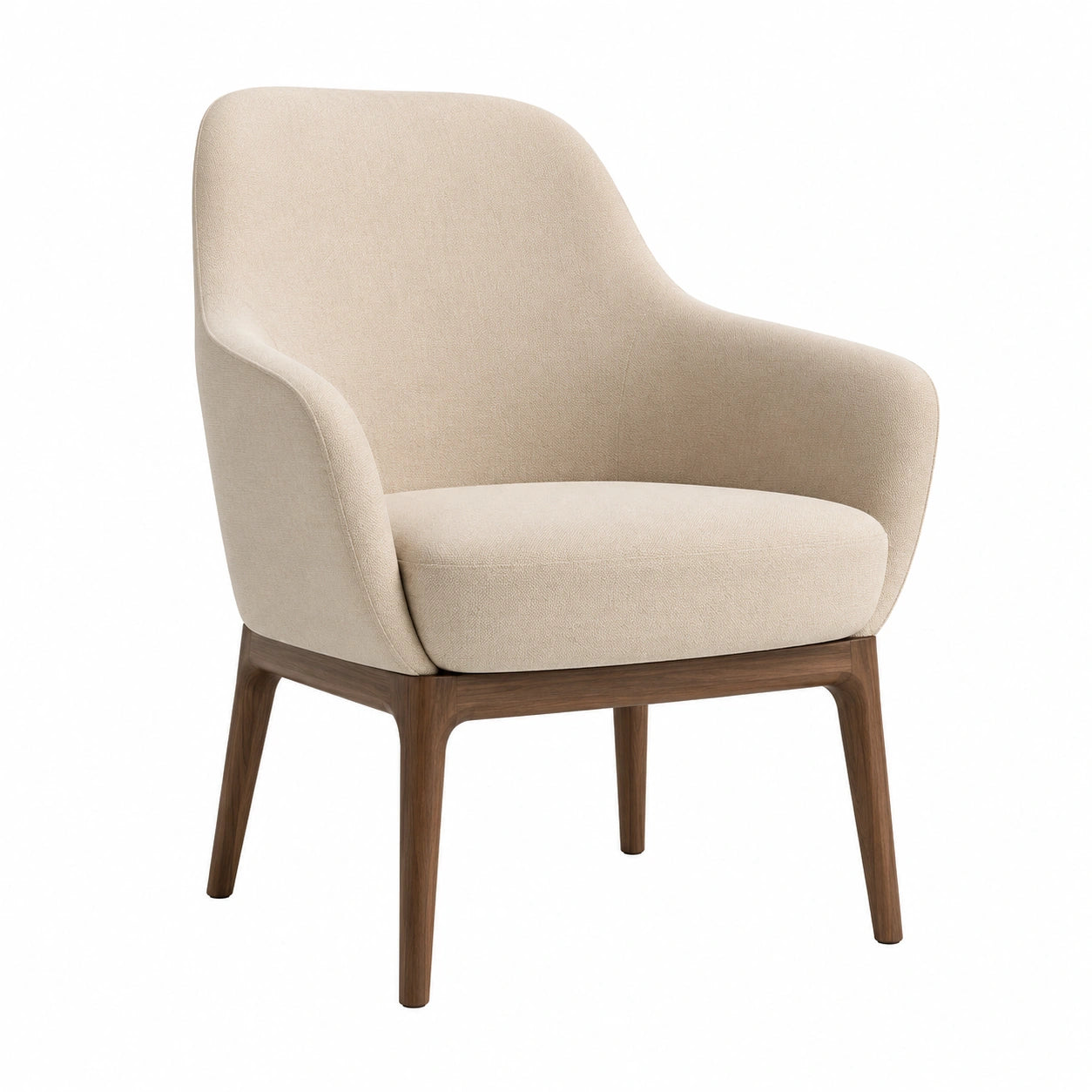 Stoffsessel Beige Holz 85cm