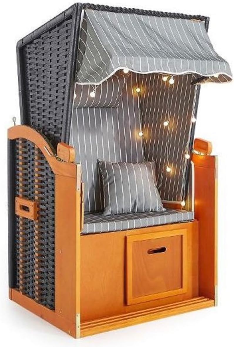 Braun Pool, 160 cm, mit LED-Beleuchtung, Schwarz, für den Garten