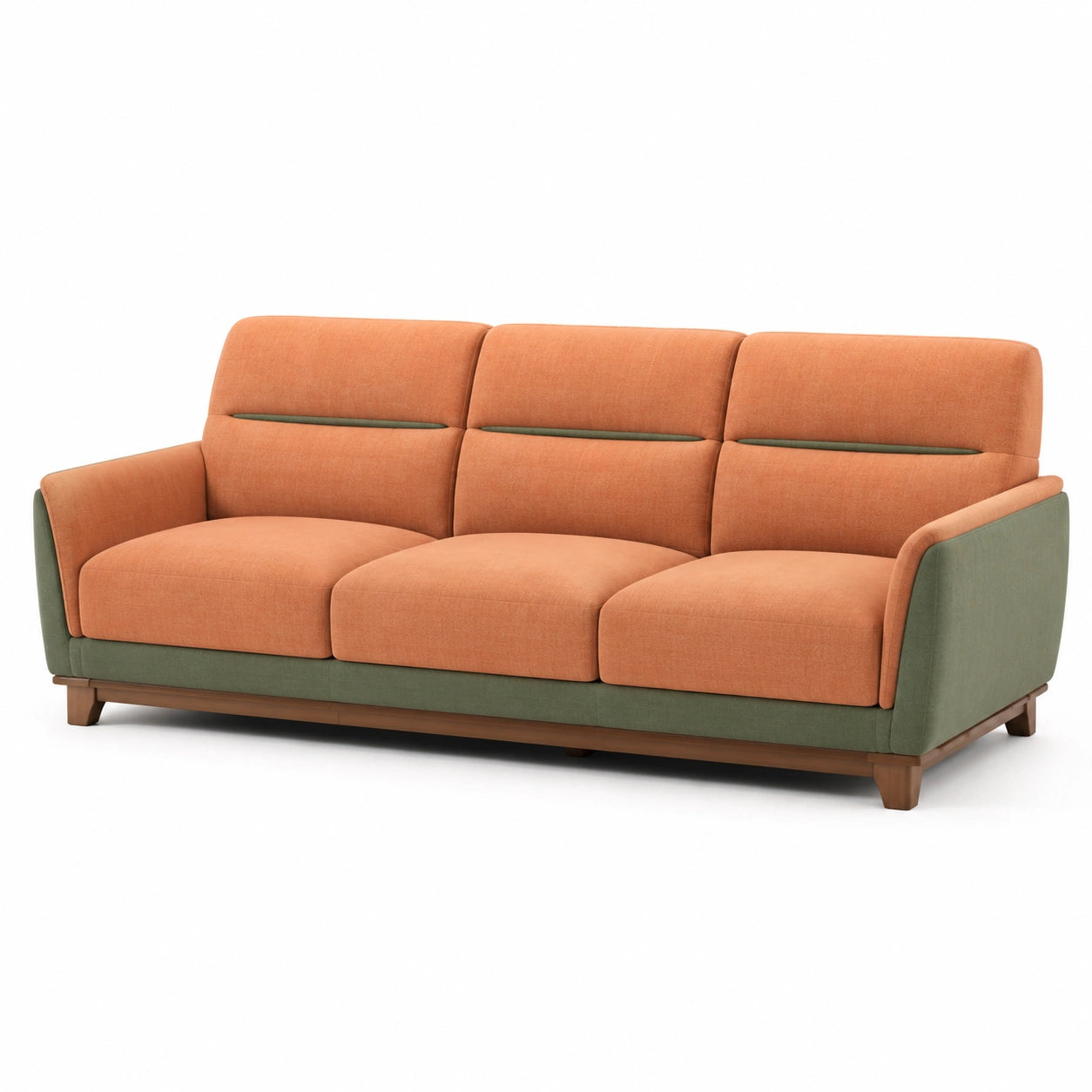 3-Sitzer Sofa Stoff Orange/Grün 180cm