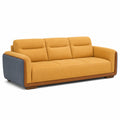3-Sitzer Sofa Textilgewebe Holzrahmen Gelb/Blau