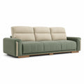 3-Sitzer Sofa Leinen Grün/Beige 220 cm