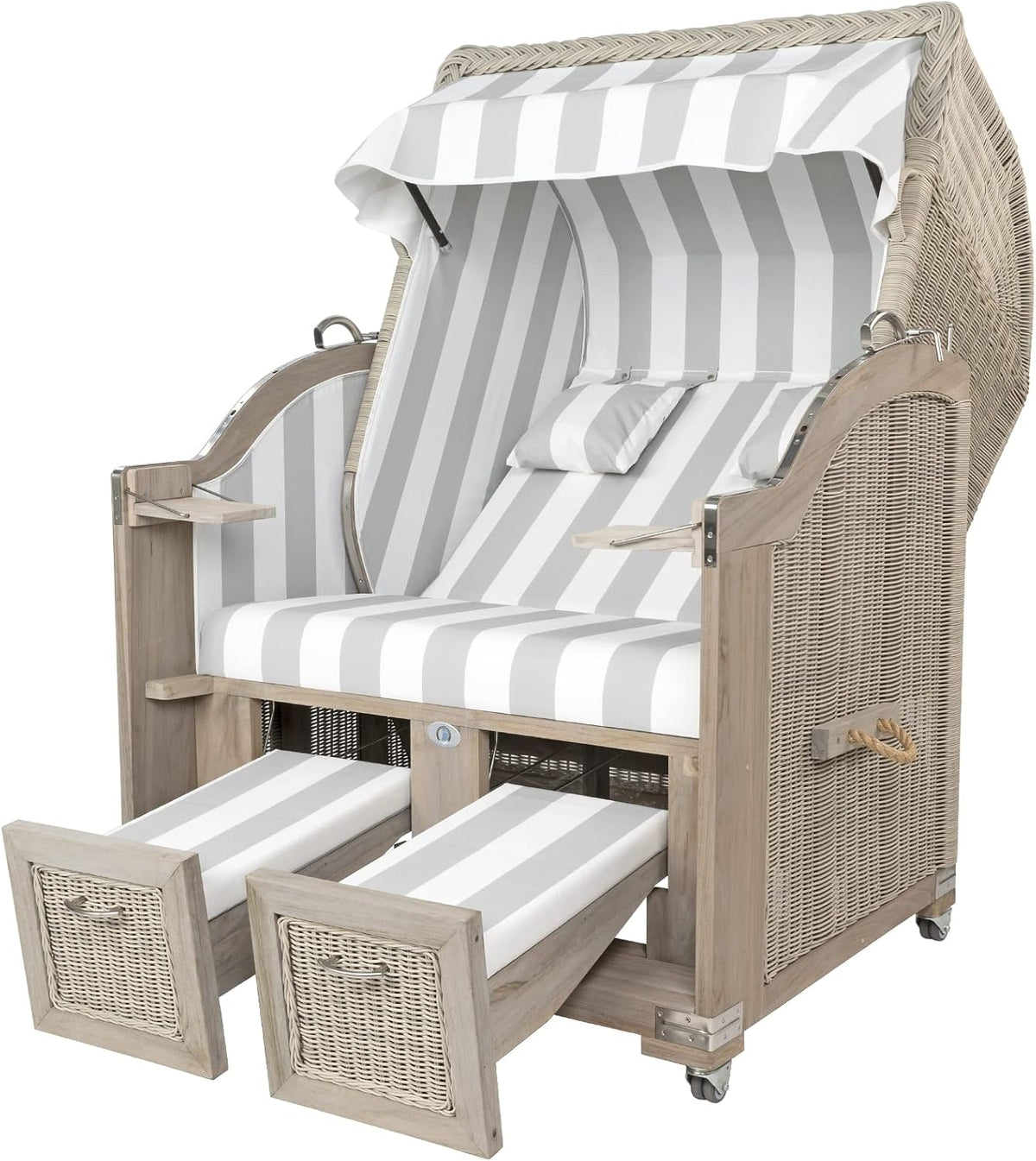 Stuhl, 120 cm, Grau, STRANDKORB-MANUFAKTUR BUXTEHUDE
