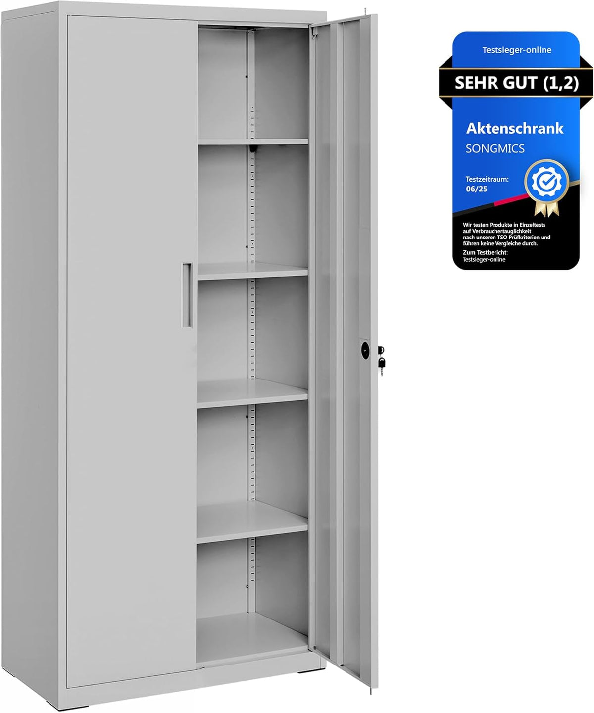 SONGMICS Schrank, 80 × 40 × 180 cm, 5 Ebenen, 80 x 40 x 180 cm