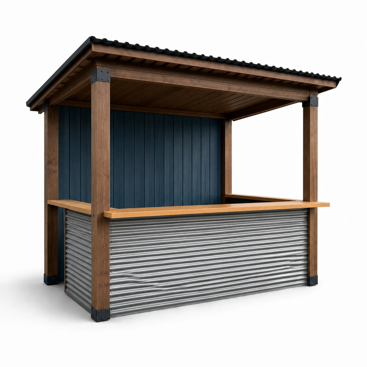Gartenpavillon Holz und Metall 220x150x250cm