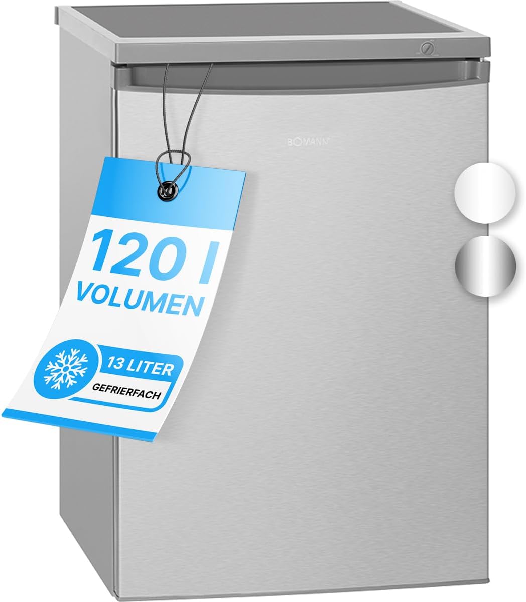 Kühl-Gefrier-Kombination, 120L, 107L, 13L, Glas, Bomann