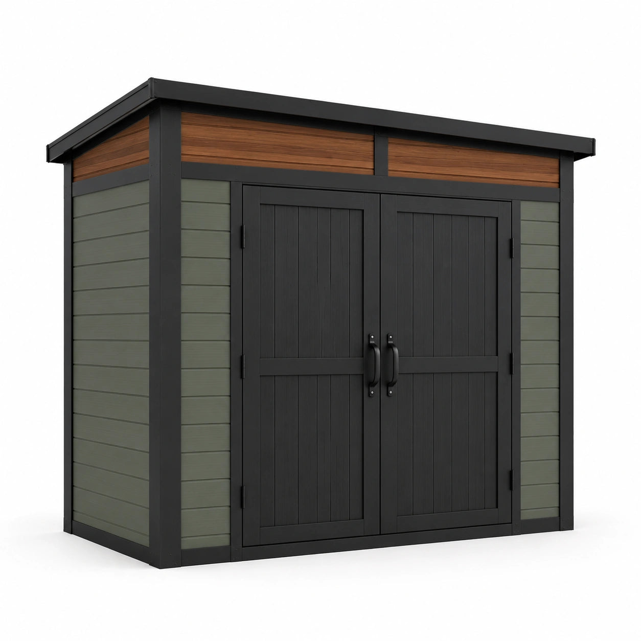 Gartenhaus Kunststoff Aluminiumrahmen Anthrazit/Olive 226x150x230cm
