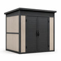 Gartenschuppen Kunststoff Schwarz/Beige 220x150x200 cm