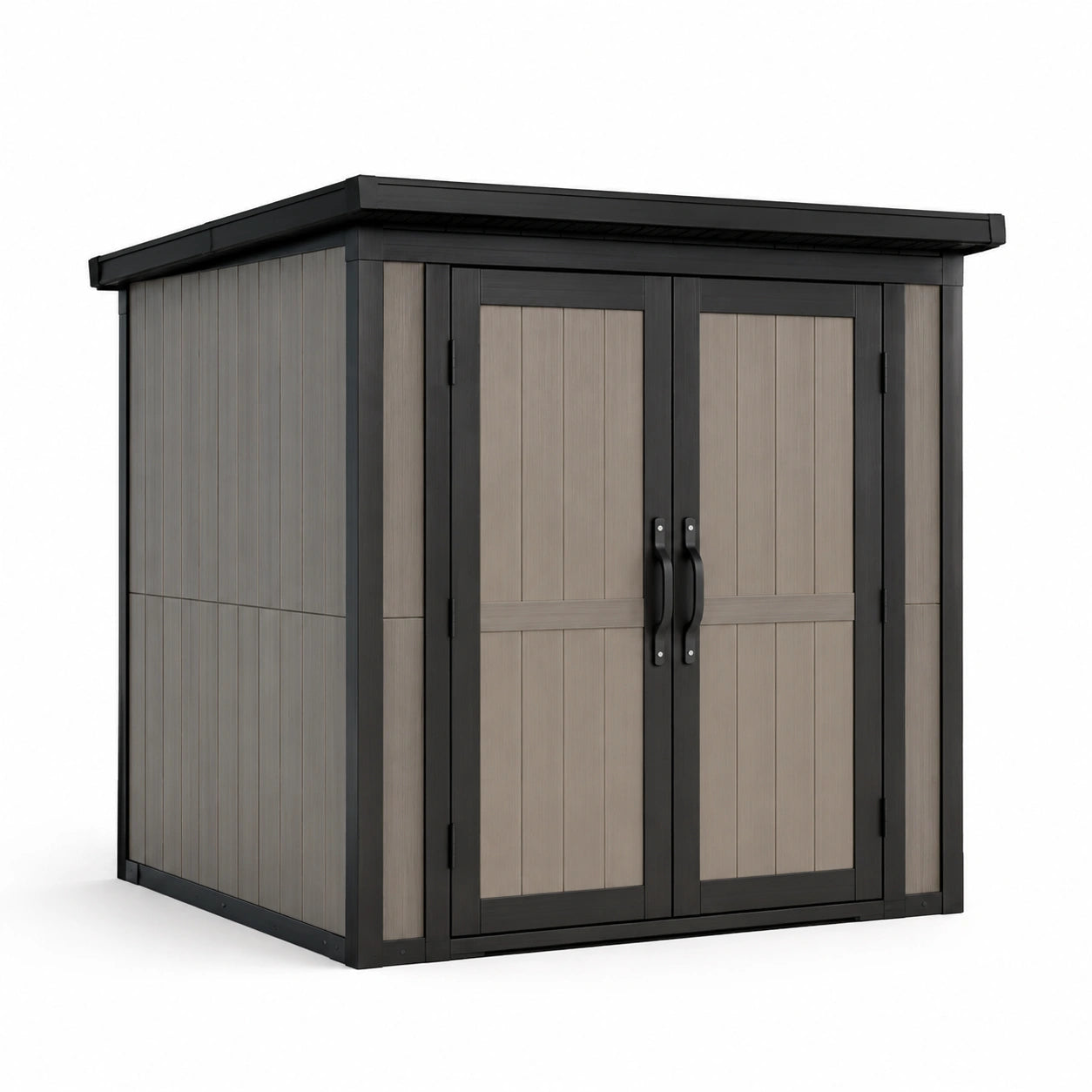 Gartenhaus Polypropylen Stahlrahmen Grau/Schwarz 200x150x180 cm