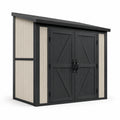Gartenhaus Geräteschuppen Kunststoff Schwarz Beige 185cm x 152cm x 226cm