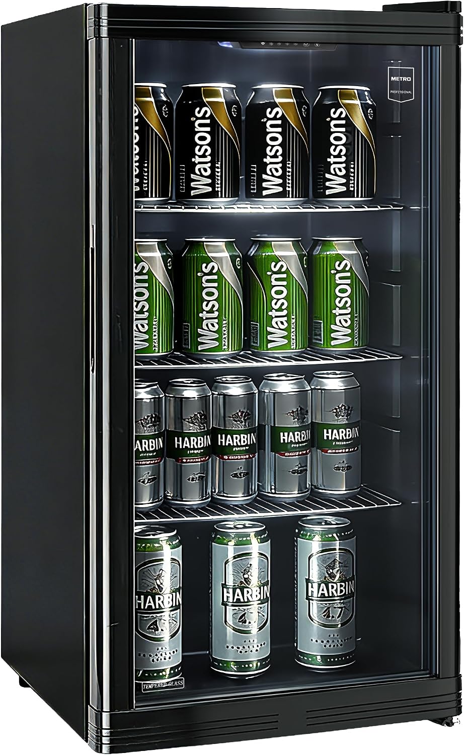 Mini-Kühlschrank GPC2088, 88 L, Edelstahl, METRO Professional, 3 Edelstahl-Drahtböden