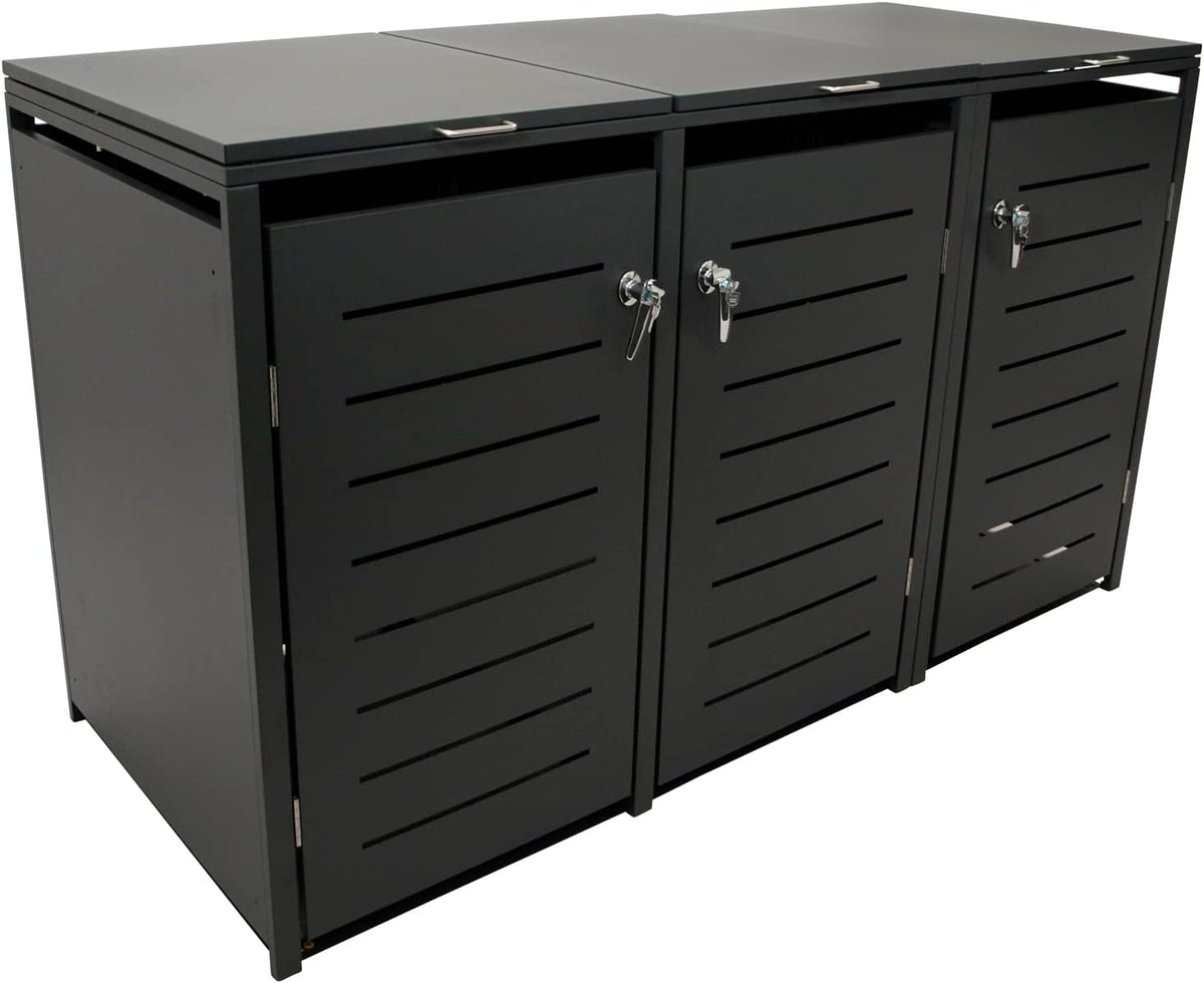 Mülltonnenboxen, 200 × 80 × 116cm, Stahl, DEGAMO