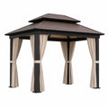 Aluminium-Pavillon mit Polycarbonat-Dach und Polyester-Vorhängen 300x300 cm