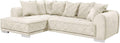 Sofa, 320cm, Beige, Riess Ambiente, XXL Ecksofa DECADENCIA - 320cm - beige - Samt - inklusive Kissen