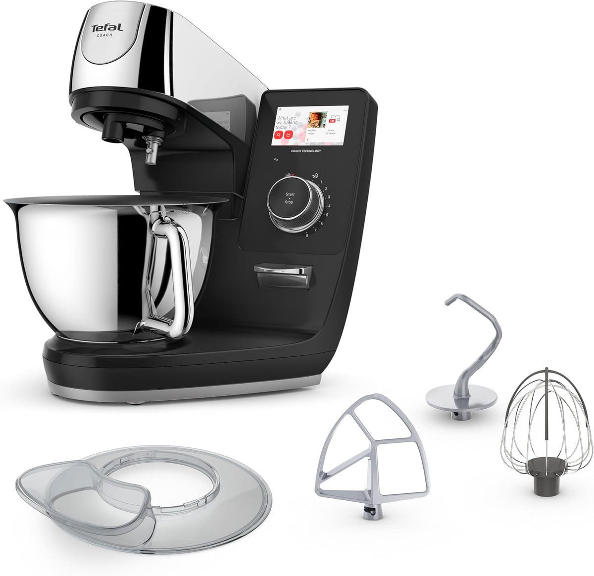 Tefal QB960DF0 Universalküchenmaschinen, mit WLAN, Schwarz, für die Küche, Küchenmaschine mit integrierter Waage, 25 Automatikprogramme, 1200 Watt