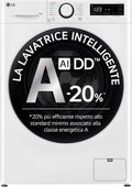 LG F4R3013NSWB Waschmaschine, 600 × 850 × 615 mm, 13 kg, Weiß, Serie R3, Klasse A-20%, 1400 Umdrehungen, Smart Diagnosis