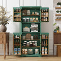 Schrank, Grün, für die Küche, für das Wohnzimmer, HOLTICO, HOLTICO Küchenschrank mit Arbeitsplatte, Speisekammer mit Türen und Regalen für Esszimmer