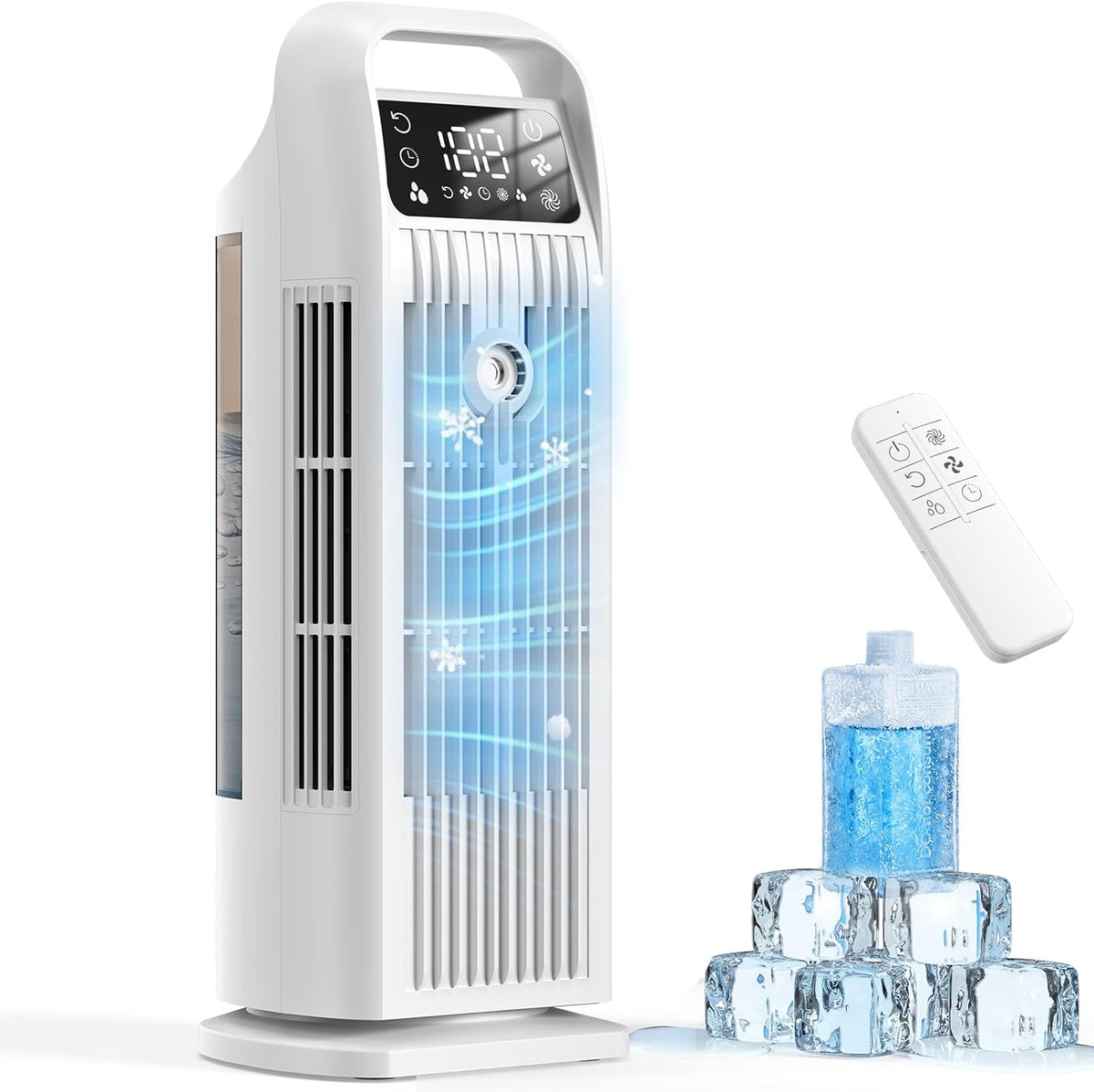 Klimaanlage, 1200ml, 36W, für das Büro, Zenolix, Mobile Klimaanlage ohne Abluftschlauch 6-in-1, Luftkühler mit Wasserkühlung & 1200ml Tank, 7m/s Turbo