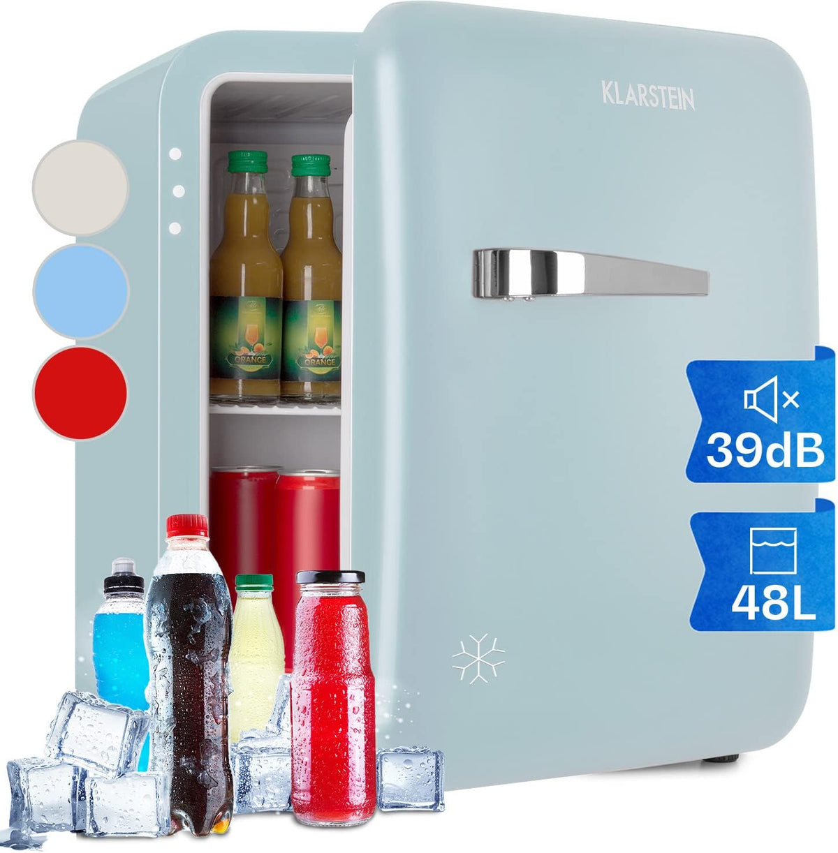 Klarstein Mini-Kühlschrank, 48L, 10°C, verstellbar, mit Ablagen, Kleiner Skincare 0-10°C
