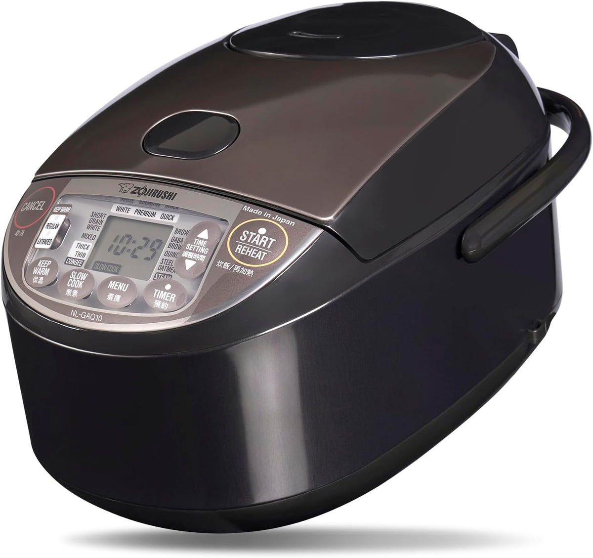 Reiskocher NL-GAQ10, ZOJIRUSHI, 0 Liter, mit Warmhaltefunktion, inkl. Messbecher, Reislöffel und Dämpfeinsatz - Mit europäischem Netzkabel