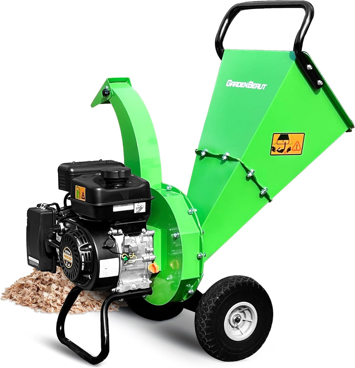Häcksler & Mulcher, 76 mm, Holz, für den Garten, GARDENBEAUT, S3 Benzin Häcksler, 7 PS 212 CCM 4-Takt Benzinmotor, max. 76 mm Aststärke