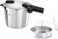 Schnellkochtöpfe, 22 cm, 6 L, Edelstahl, Fissler, Fissler Vitaquick Premium/Schnellkochtopf (6 L, Ø 22 cm) m. Einsatz, 2-Garstufen