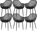 Gartenstuhl, 120 kg, Schwarz, für den Garten, buybyroom, Outdoor Stuhl mit Armlehne, Gartenstühle 120 kg belastbar