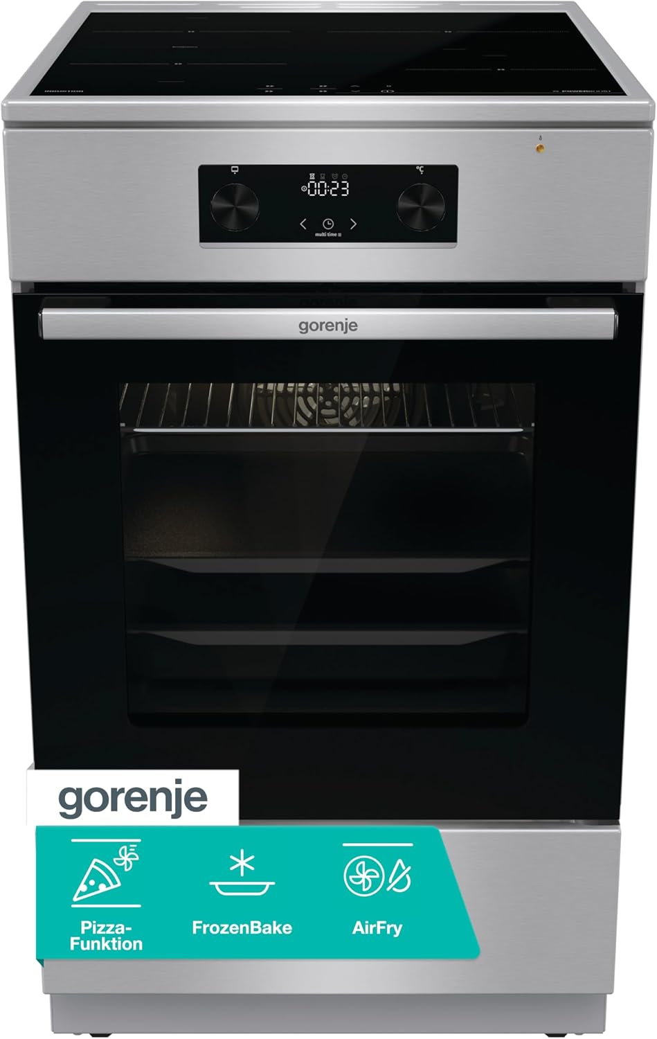 Dunstabzugshaube GEIT5C61XPG, 50cm, 70 L, Edelstahl, Gorenje, Gorenje GEIT5C61XPG Elektro-Standherd mit Induktionskochfeld, 50cm Breite