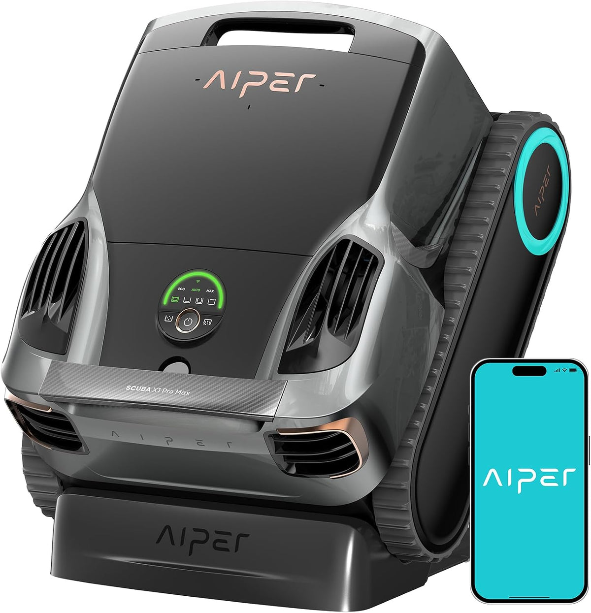 Pool, kabellos, AIPER, AIPER Scuba X1 Pro Max Poolroboter Boden und Wand, 360° Mapping, 32000 LPH Leistung