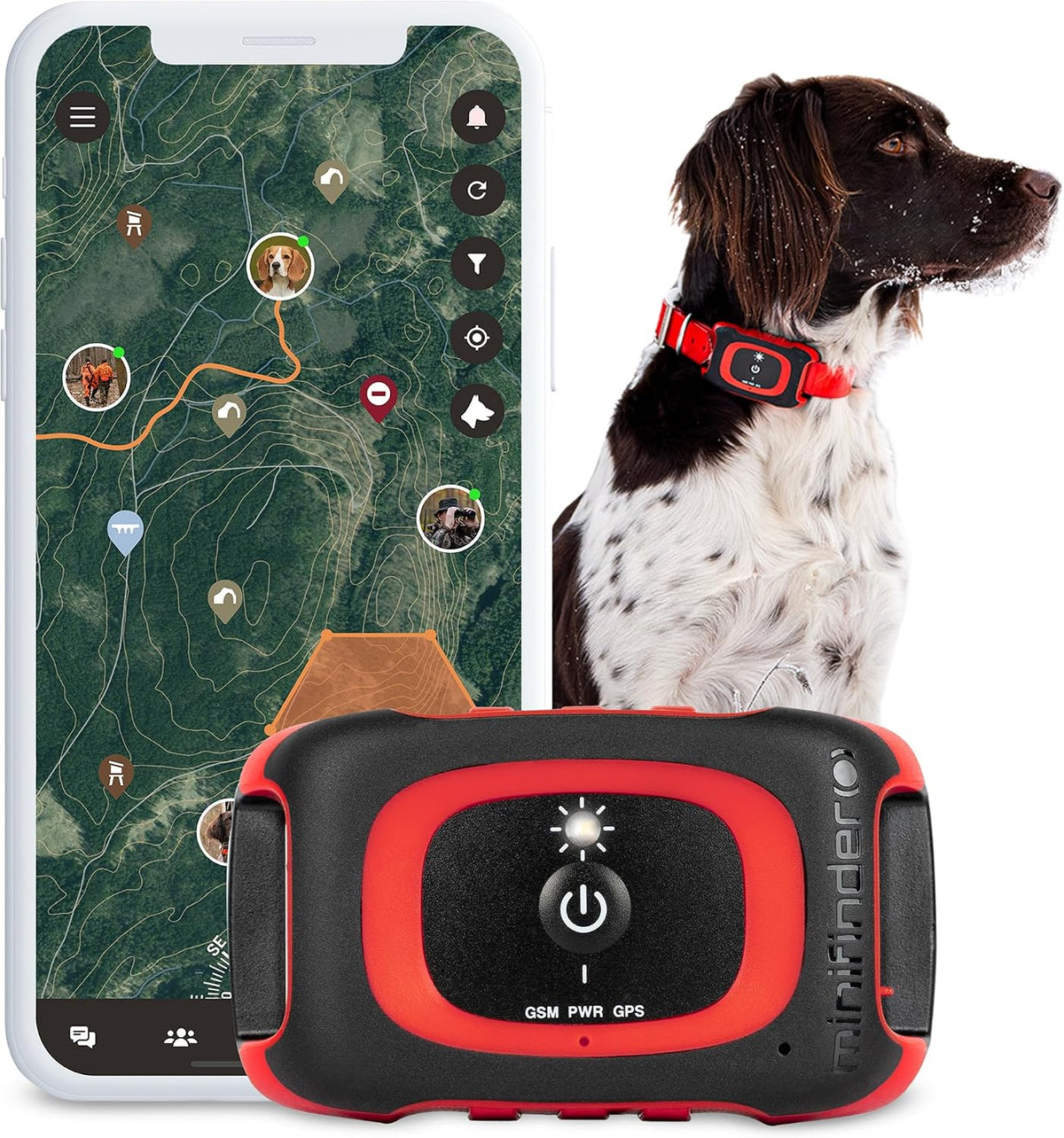 GPS-Tracker, 80 mm, minifinder, Langstrecken-Hundetracker für Wildschwein- und Hirschjagd