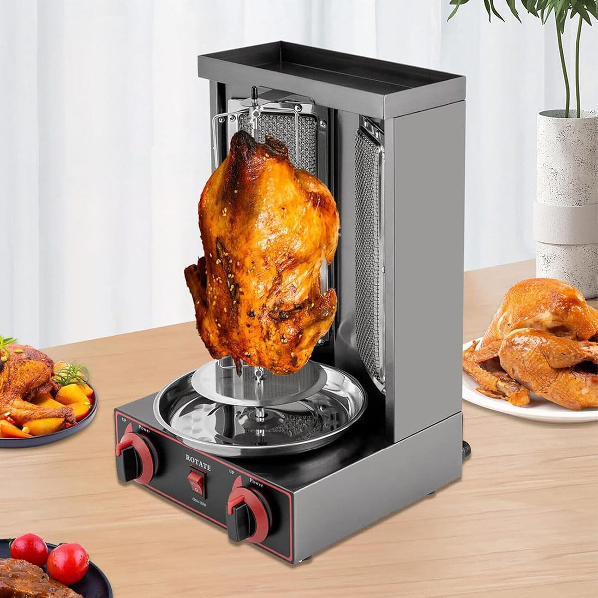 Grill, Eastnmythet, Döner-Kebab-Maschine mit 2 Brennern, Fleischbratmaschine für den gewerblichen und privaten Gebrauch