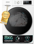 Wärmepumpentrockner, 58,0 cm, 8 kg, mit LED-Beleuchtung, Edelstahl, Weiß, Heinrich ́s, 15 Programme, LED-Display & Drehregler