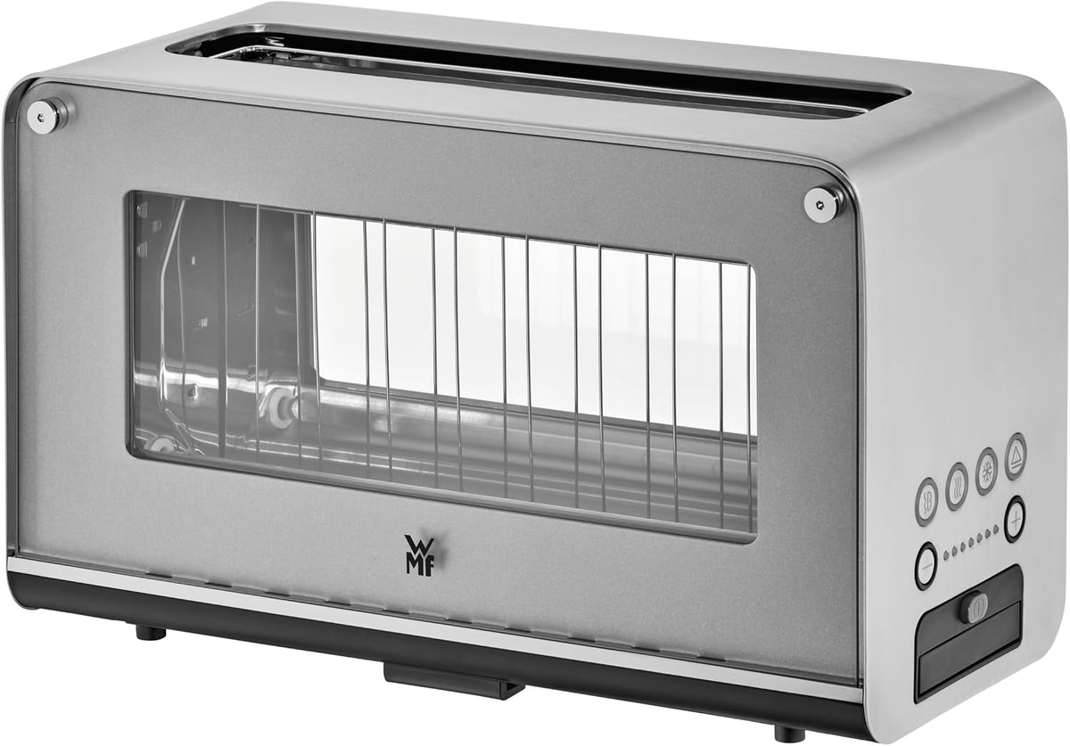 Toaster, 35 × 15,6 × 22 cm, Edelstahl, Glas, WMF, für 2 Scheiben, 7 Bräunungsstufen