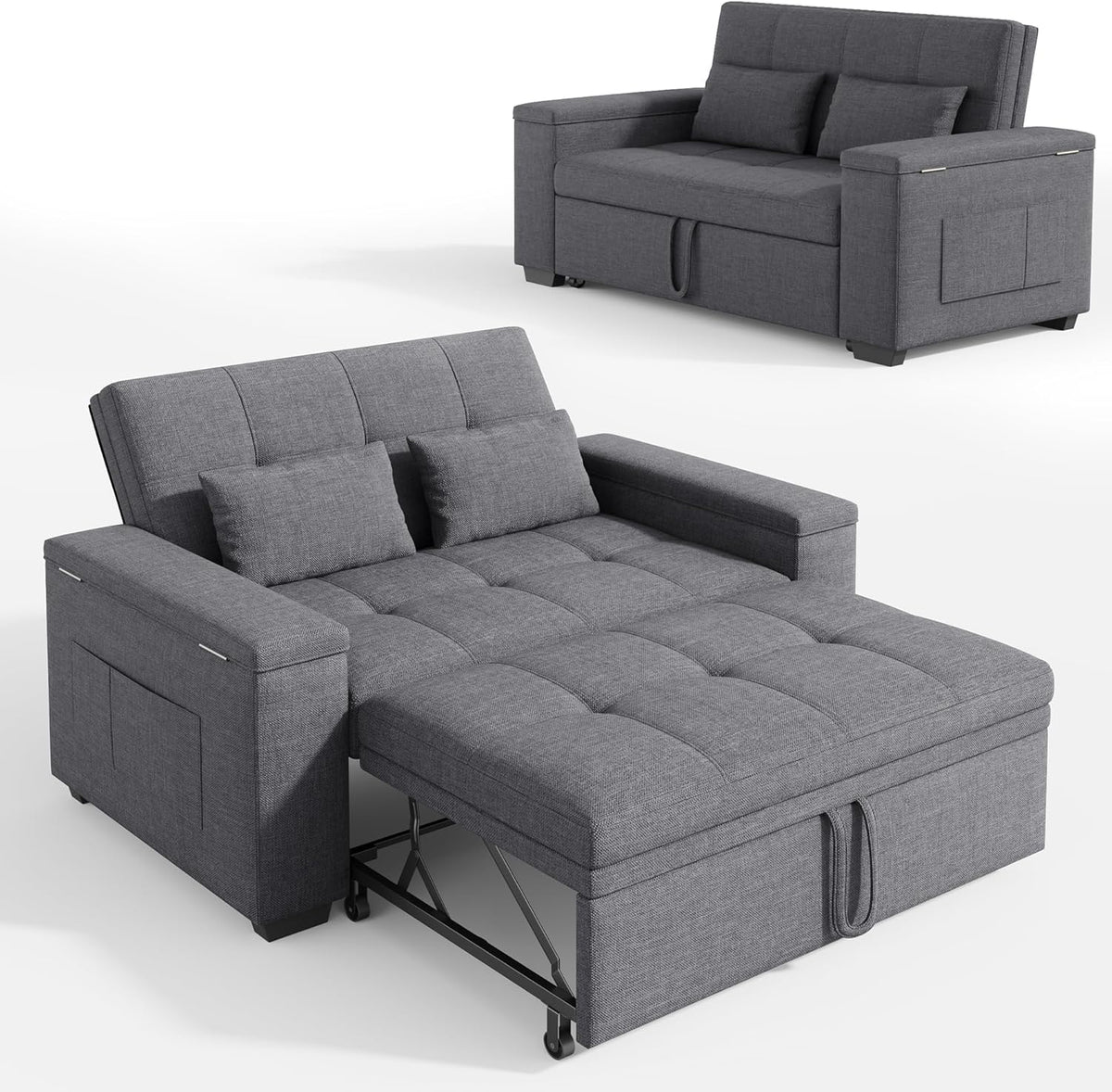 Sofa, verstellbar, Stoff, für das Büro, Xbro, Xbro 3-in-1 Schlafsofa ausziehbar, 2-Sitzer Sofa mit Schlaffunktion, für Wohnzimmer