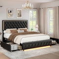 Bettrahmen, 140 × 200cm, Schwarz, SIBEDS, SIBEDS Polsterbett 140x200cm mit Stauraum Lattenrost