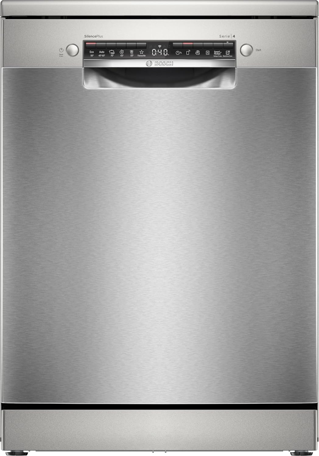 Bosch SMS4EVI08E Geschirrspüler, 60 cm, mit Schubladen, Edelstahl, Smarter Geschirrspüler Freistehend 60 cm, Serie 4
