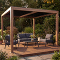 Gartenpavillon HWC-L46, 3 × 4m, Holz, Aluminium, Mendler
